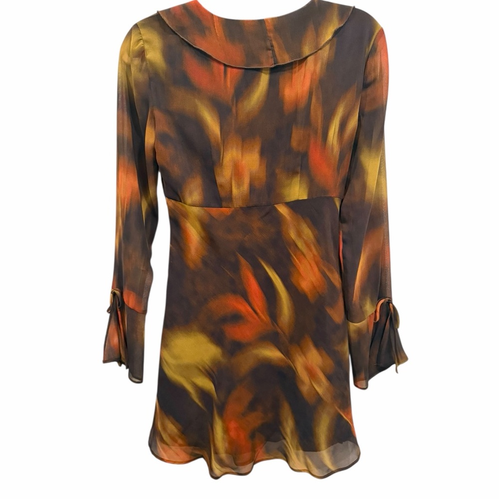 Gianni Bini Sheer Chiffon Mini Dress Abstract Print Flowy XS NEW - Picture 3 of 8